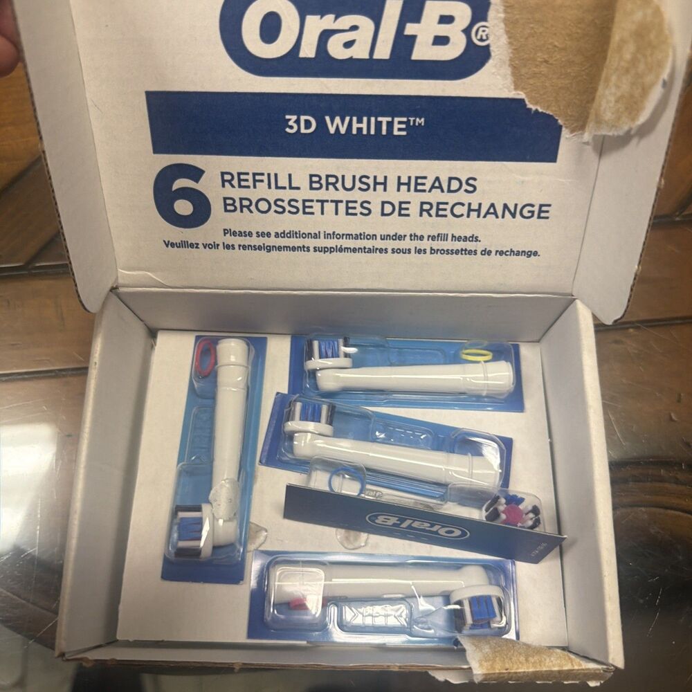 5 Pc Oral-B Replacement Brush Heads 3D BRAUN White ORAL B PRO GENIUS BRUSHHEADS